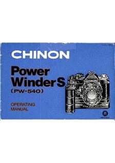 Chinon PW 540 manual. Camera Instructions.